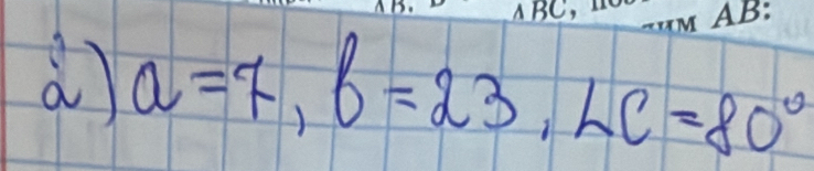 a=7, b=23, LC=80°