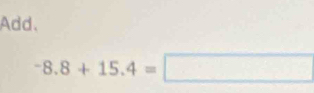 Add.
-8.8+15.4=□