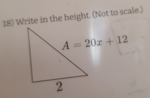 Write in the height. (Not to scale.)