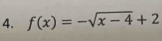 f(x)=-sqrt(x-4)+2