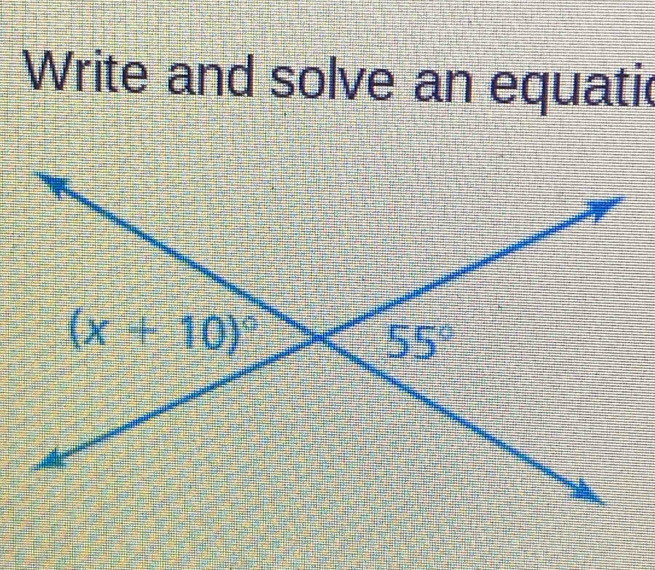 Write and solve an equatic