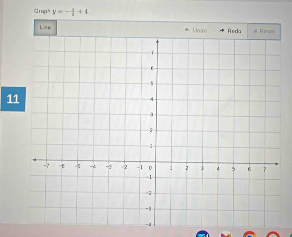 Graph y=- x/3 +4. 
Line 
11