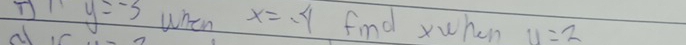 ny=-3 when x=-4 find xwhen 11=2