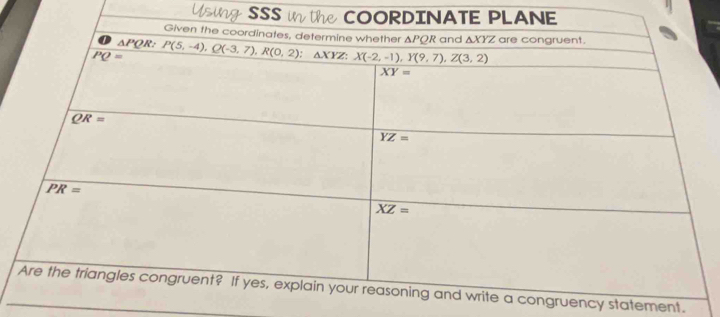 SSS 
ngruency statement.