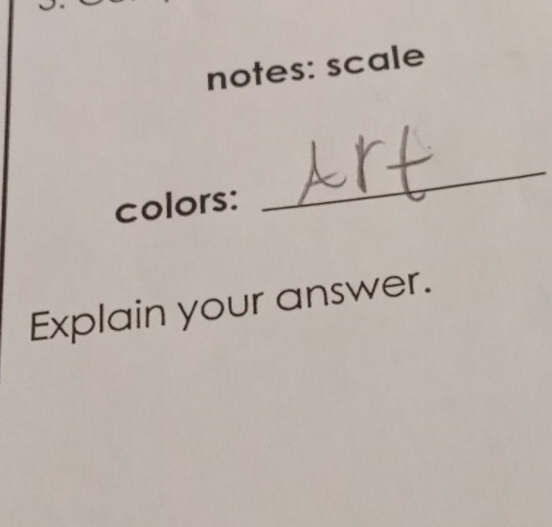 notes: scale 
colors: 
_ 
Explain your answer.