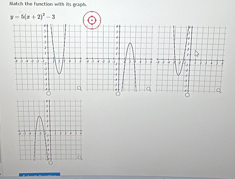 Match the function with its graph.
y=5(x+2)^2-3