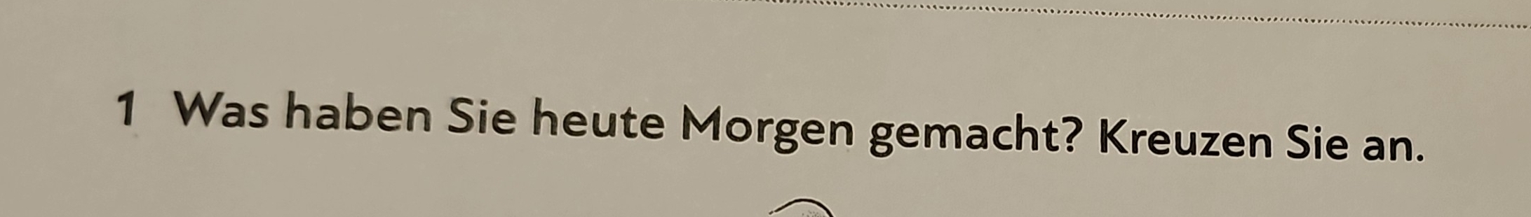 Was haben Sie heute Morgen gemacht? Kreuzen Sie an.