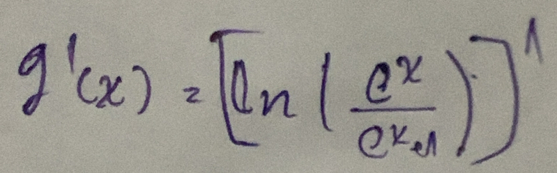 g'(x)=[ln ( e^x/e^x+1 )]'