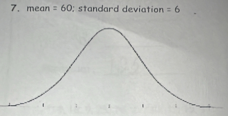 ₹mean =60; standard deviation =6