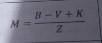 M= (B-V+K)/Z 