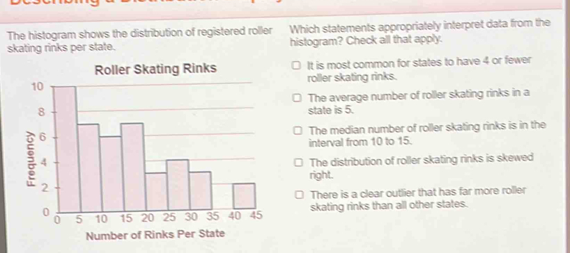 Solved: The histogram shows the distribution of registered roller Which ...