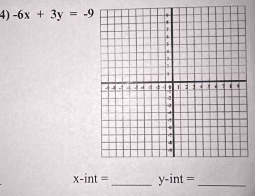 -6x+3y=-9
x-int= _y-int =_