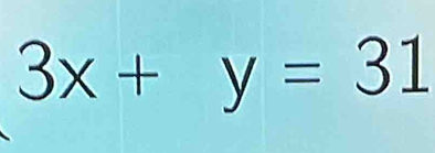 3x+y=31