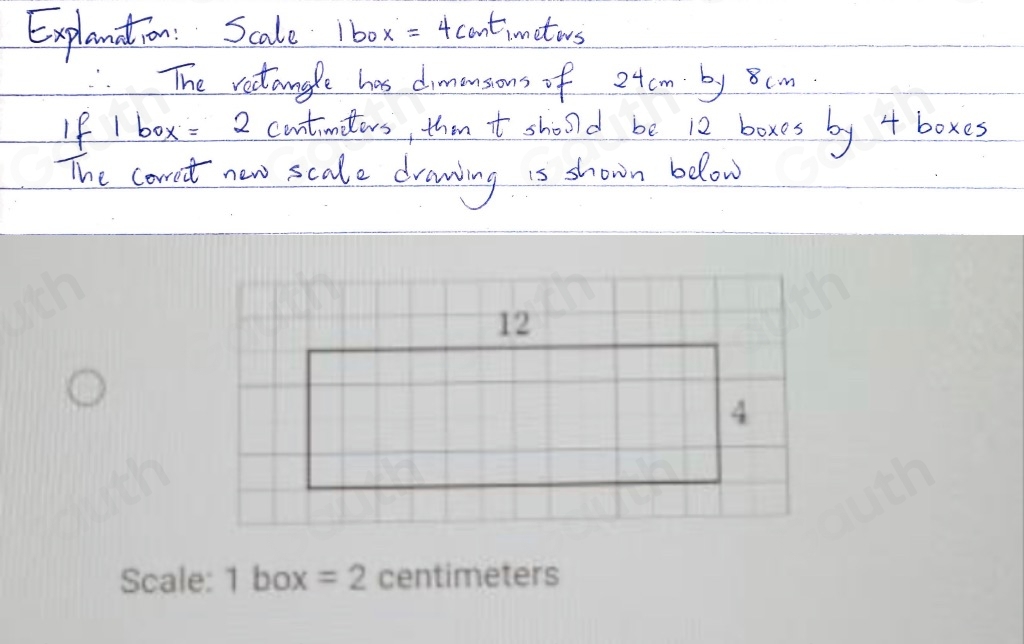 Solved: Scale: 1 box =4 centimeters Reproduce the scale drawing so that ...