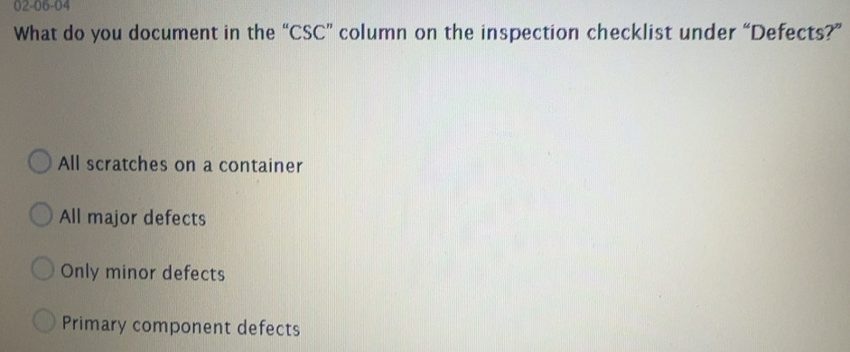 Solved: 02-06-04 What do you document in the “CSC” column on the ...