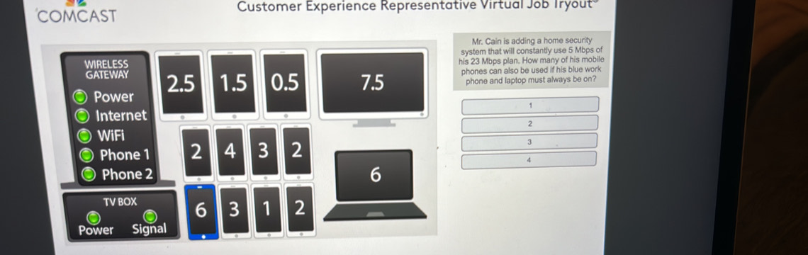Solved: COMCAST Customer Experience Representative Virtual Job Tryout ...