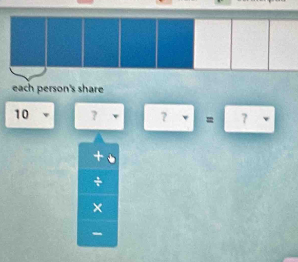 each person's share
10
?
?r=? 
+ 
×