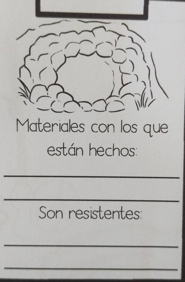 Materiales con los que 
están hechos: 
_ 
_ 
Son resistentes: 
_ 
_