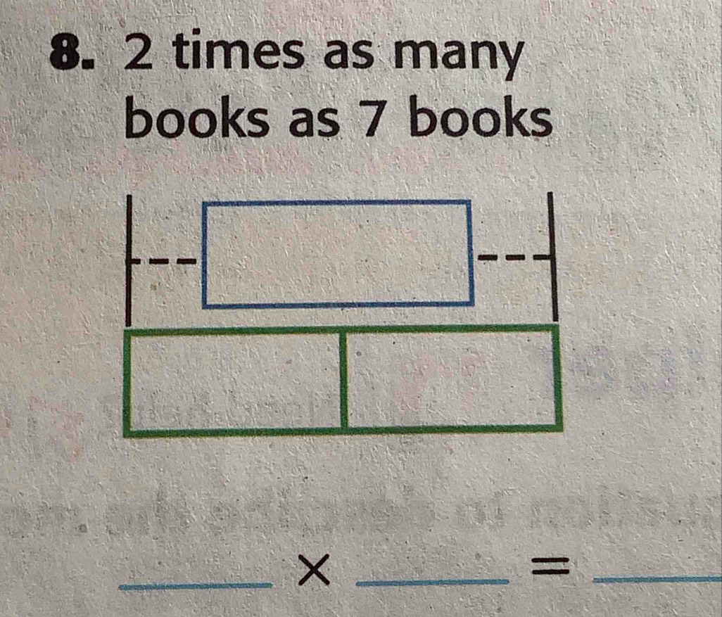 times as many
books as 7 books
_×_
_=