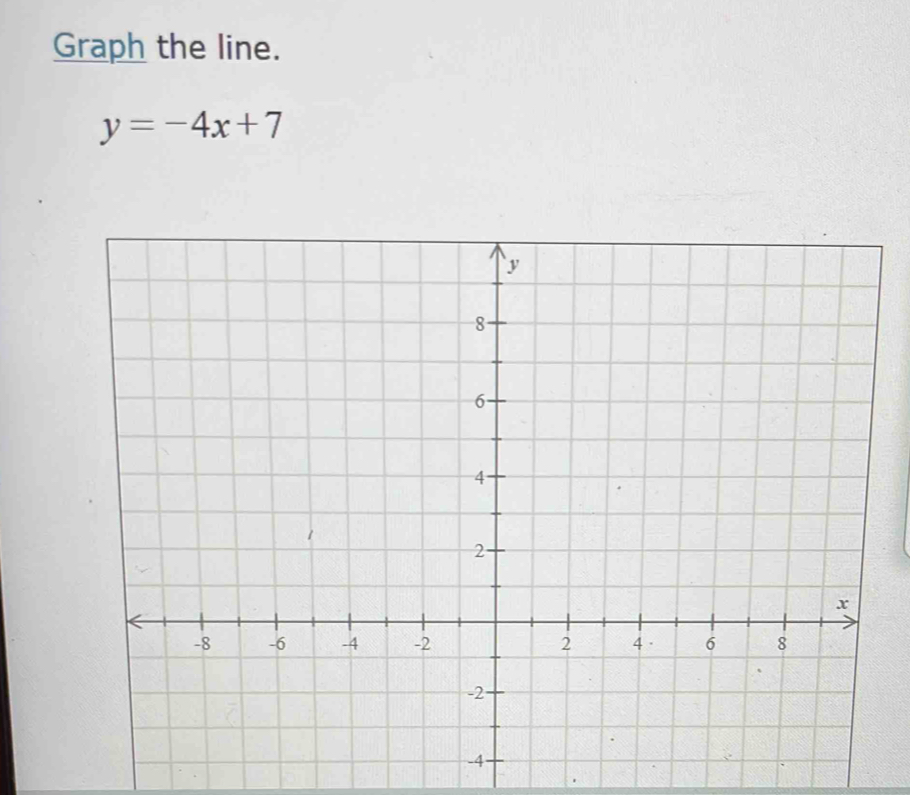 Graph the line.
y=-4x+7