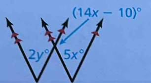 (14x-10)^circ 
2y° 5x°