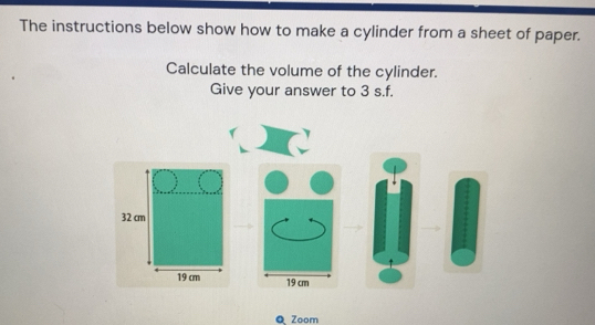 Solved: The instructions below show how to make a cylinder from a sheet ...