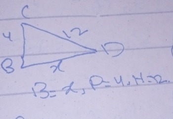 B=x, P=4, H=12.