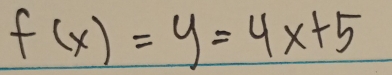 f(x)=y=4x+5