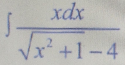 ∈t  xdx/sqrt(x^2+1)-4 