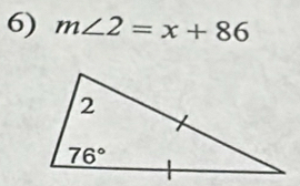 m∠ 2=x+86