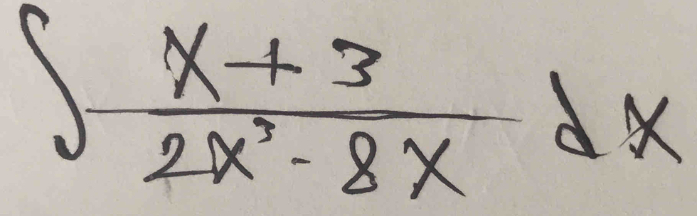 ∈t  (x+3)/2x^2-8x dx