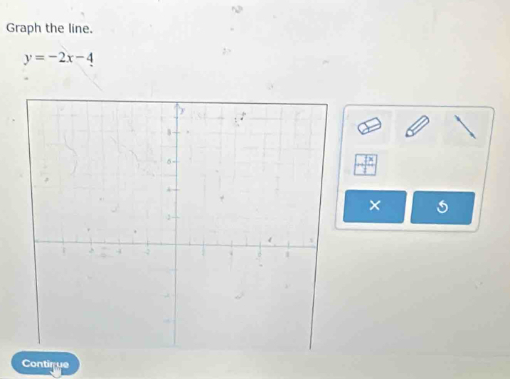 Graph the line.
y=-2x-4
× 
Contique