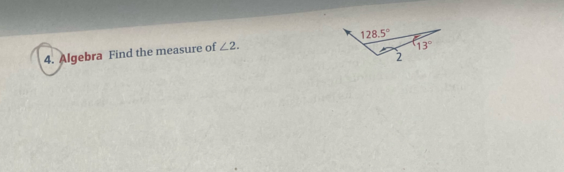 Algebra Find the measure of ∠ 2.