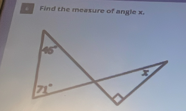 Find the measure of angle x.