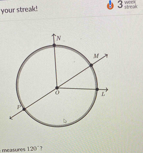 week 
your streak! streak 
measures 120° ?