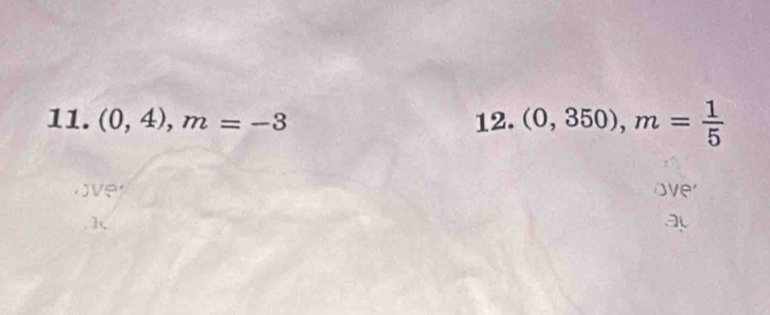 (0,4), m=-3 12. (0,350), m= 1/5 