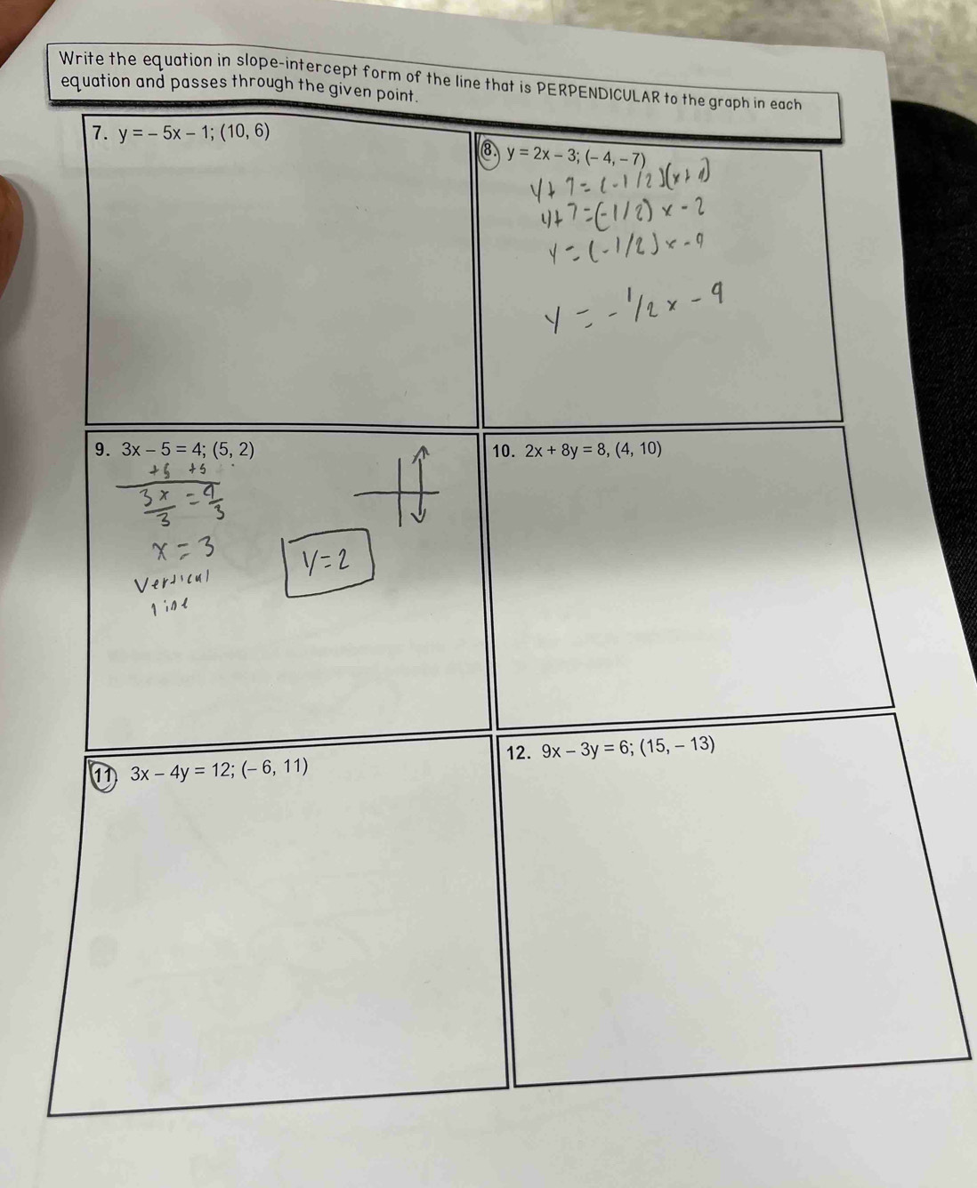 Write the equation in slope-