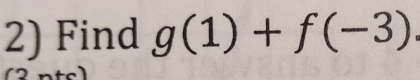 Find g(1)+f(-3).