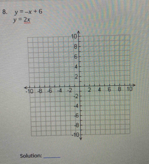 y=-x+6
y=2x
Solution:_