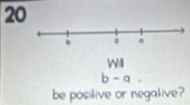 Will
b-a
be posilive or negalive?