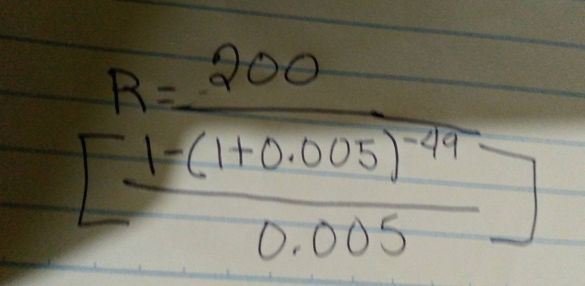 R=frac 200005(1+5005)^-440.005