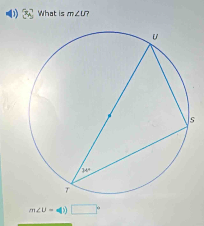 What is m∠ U ?
m∠ U=(1))□°