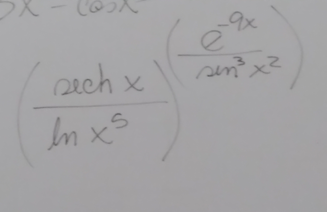 1
( cos hx/ln x^5 )^- (0.9x)/cot^2x^2 )