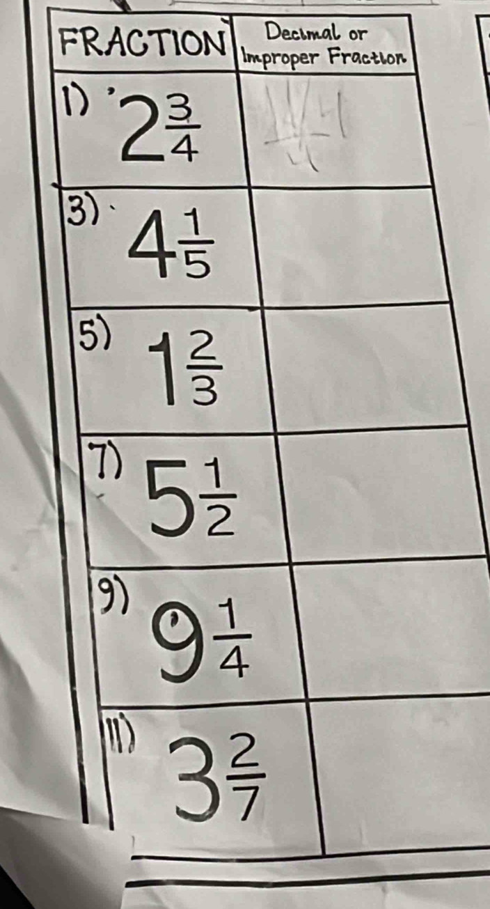 Decimal or
FRACTION