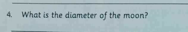 What is the diameter of the moon?