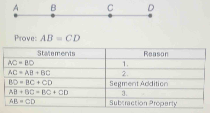 A B
C
D
Prove: AB=CD