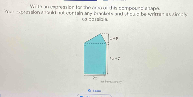 Solved: Write an expression for the area of this compound shape. Your ...