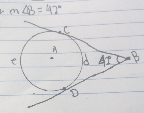 2- m∠ B=42°