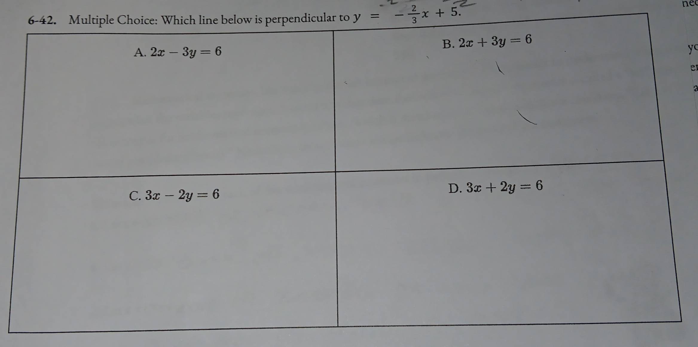 y=- 2/3 x+5.
ne
yo
e
a