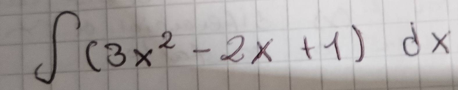 ∈t (3x^2-2x+1)dx